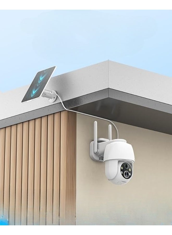 جهاز أمان خارجي لاسلكي بدقة 2K – يعمل بالطاقة الشمسية، حركة أفقية 360 درجة، صوت ثنائي، يدعم شبكة 2.4GHz - Image 2