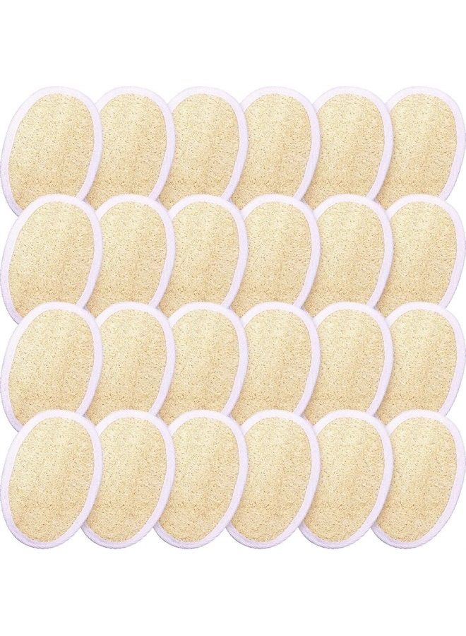 BOAO 24 قطعة لوفة مقشرة لباد فرك الجسم للاستحمام لوفة إسفنجية طبيعية فرشاة مقشرة قريبة من الجلد للرجال والنساء للاستحمام والسبا