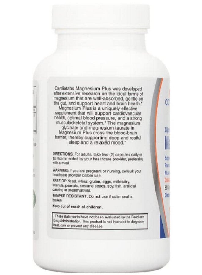 Cardiotabs Magnesium Plus - 200 mg of Magnesium Glycinate and Magnesium Taurate for Blood Pressure, Heart, Brain, Sleep & Mood Support - Highly Concentrated and Well Absorbed - 120 Capsules - Image 4