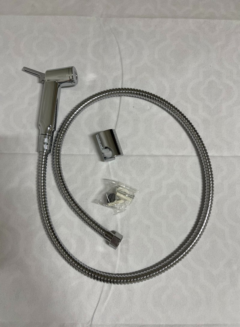 شطاف يدوي للمرحاض مع خرطوم وخطاف فضي - Image 5