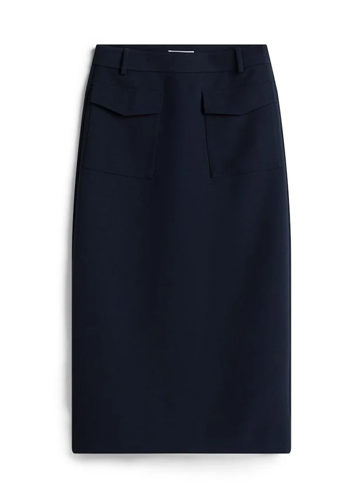 Tommy Hilfiger Blue Tailored Midi Skirt for Women | Best Price UAE