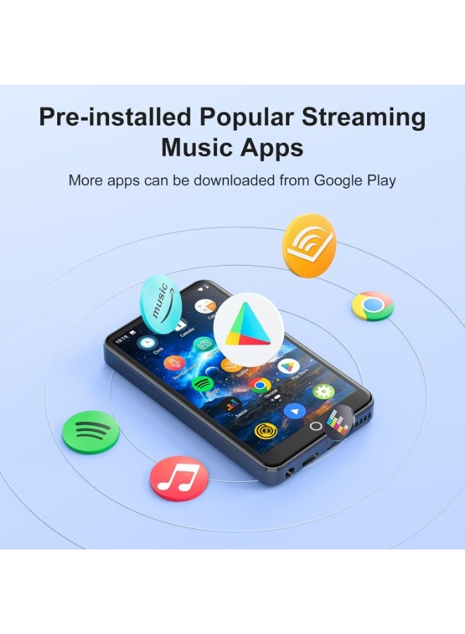 MECHEN مشغل MP3 مع بلوتوث وواي فاي وشاشة تعمل باللمس مقاس 4 بوصة ونظام أندرويد 9.0 ومعالج MTK ثماني النواة من ميشين، مشغل MP4 مع سبوتيفاي، واوديبل - Image 3