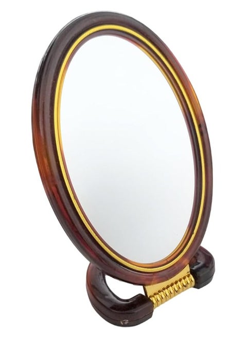 Makeup mirror mounted on the table top - on both sides for the bathroom - hairdressing table - barber shop - salons - double-sided - natural view - 5 times magnified view (size 18*12 cm)
