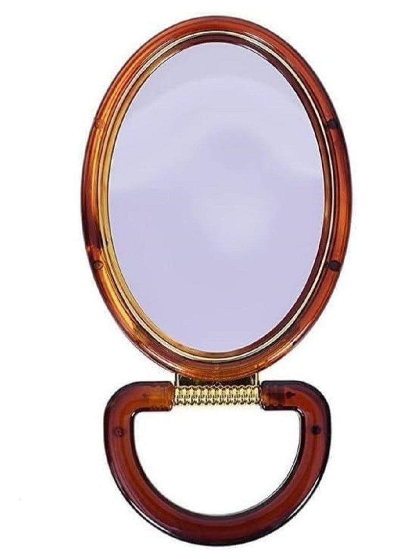 Generic Makeup mirror mounted on the table top - on both sides for the bathroom - hairdressing table - barber shop - salons - double-sided - natural view - 5 times magnified view (size 18*12 cm)  - Image 2