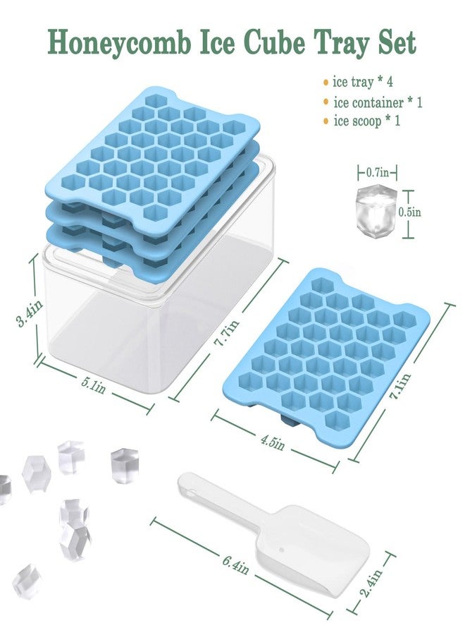 FDDAI Small Ice Cube Tray for Freezer: Easy Release Ice Cube Maker - Stackable Cubed Ice Trays and Bin - Making Tiny Honeycomb Icecubes - Image 5