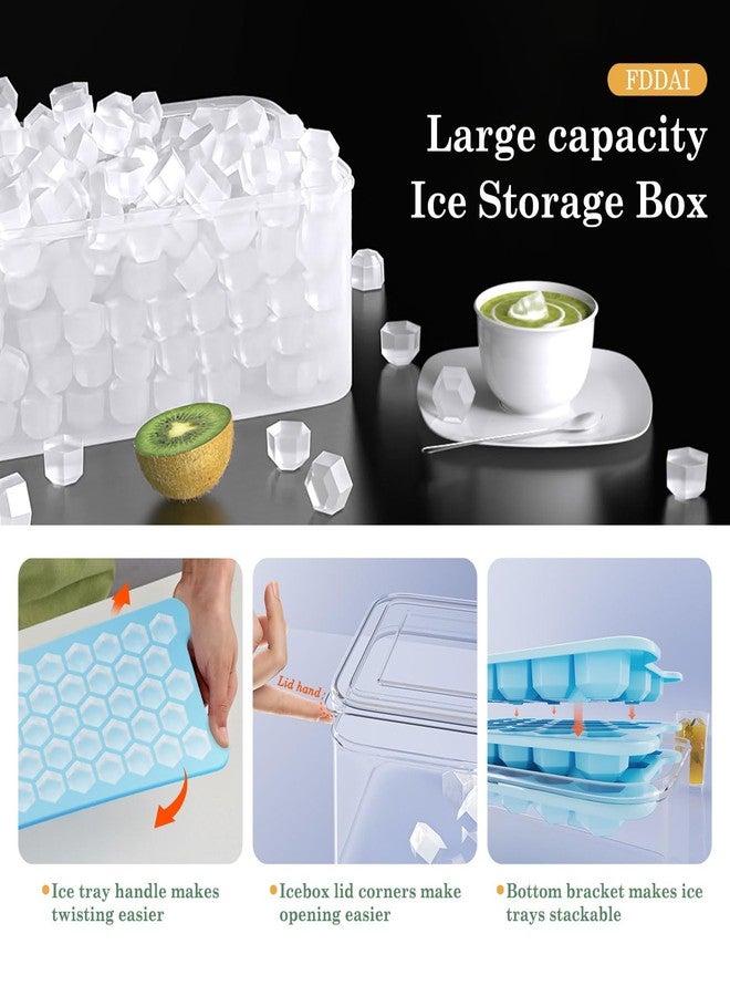 FDDAI Small Ice Cube Tray for Freezer: Easy Release Ice Cube Maker - Stackable Cubed Ice Trays and Bin - Making Tiny Honeycomb Icecubes - Image 3