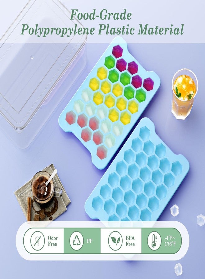 FDDAI Small Ice Cube Tray for Freezer: Easy Release Ice Cube Maker - Stackable Cubed Ice Trays and Bin - Making Tiny Honeycomb Icecubes - Image 2