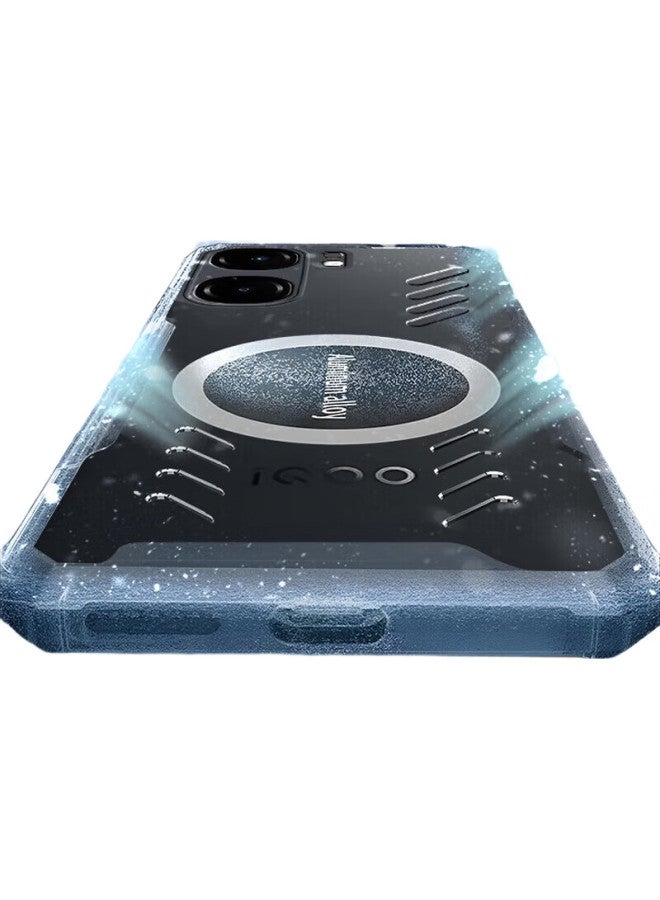 Freeson Phone Case For Vivo Iqoo Neo9/Pro/Neo9S Pro/+ With Heat Dissipation Protection, Full Protection, Shockproof, Anti-Collision, Transparent, Metal Magnetic Compatible With Heat Sink, Black - Image 1