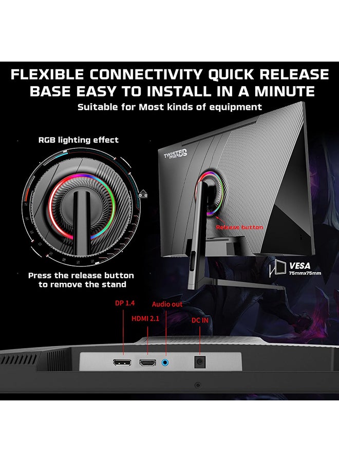 TWISTED MINDS 32 inch  Blaze Series FHD 180Hz Refresh Rate, 1ms Response Time, Nvidia G-sync, HDMI 2.0, DP1.4, DC Console ready TM32FHD180VA Black - Image 3