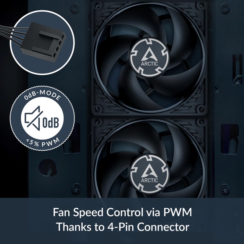 ARCTIC P9 Max - PC Fan, High-Performance 92 mm PWM case Fan, 450-4300 RPM, Optimized for Static Pressure, 0dB Mode - Black - Image 3