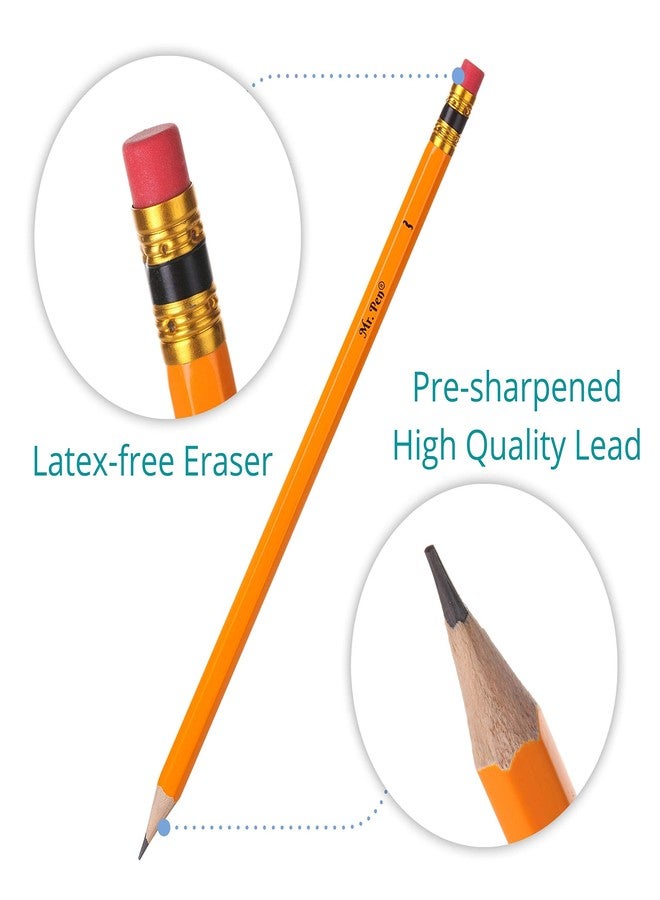Mr. Pen- Pencils with Sharpener and Eraser, 12 Pencil, 1 Metal Pencil Sharpener, 1 Eraser, Pencils and Sharpener, Pencil and Sharpener Set, School Supplies, Pencil with Sharpener, Erasers for Kids - Image 2