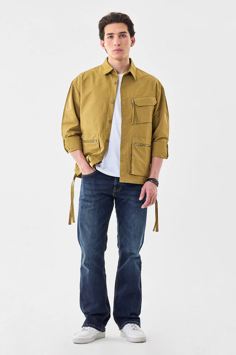 SNITCH Khaki Triple Pocket Regular Fit Jacket for Men | Best Price UAE