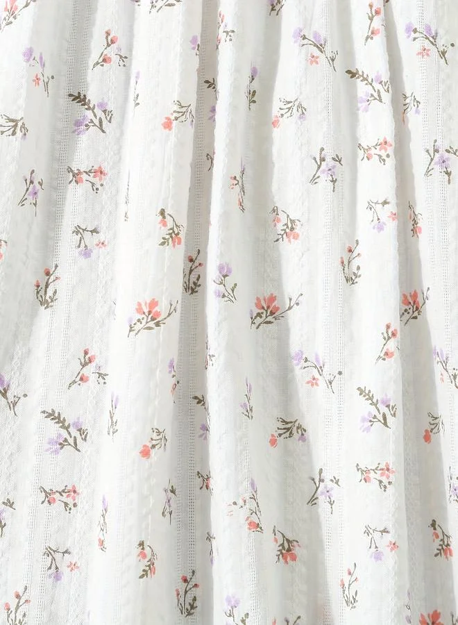 Take Two Take Two Girls White Floral Smocked Dress