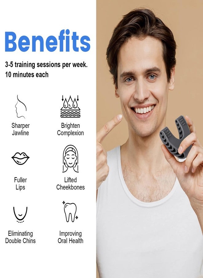 TEAWOO 9PCS Jaw Exerciser for Men & Women, 2 Model Set with 3 Resistance Levels Silicone Jaw Toner for Beginner, Intermediate & Advanced Users, Patented Jawline Exerciser (White/Grey/Black - Image 5