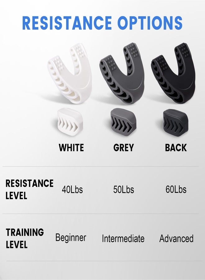 TEAWOO 9PCS Jaw Exerciser for Men & Women, 2 Model Set with 3 Resistance Levels Silicone Jaw Toner for Beginner, Intermediate & Advanced Users, Patented Jawline Exerciser (White/Grey/Black - Image 2