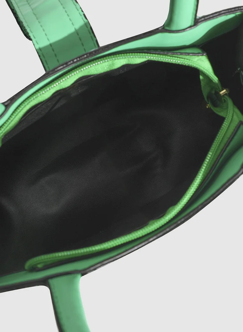 Haute Sauce Ombre Croc Handbag - Green
