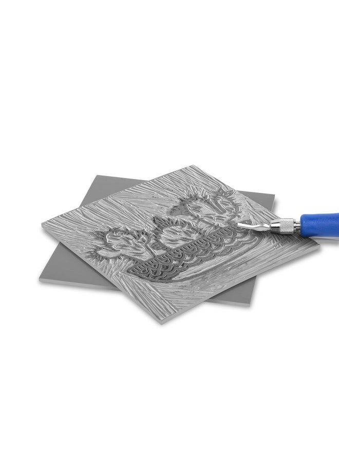 Falling In art - Soft Linoleum Carving Block Linocut Block For Printmaking 6 Inches By 6 Inches Gray 2 Pack - Image 1