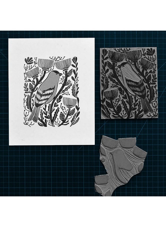 Falling In art - Soft Linoleum Carving Block Linocut Block For Printmaking 6 Inches By 6 Inches Gray 2 Pack - Image 1