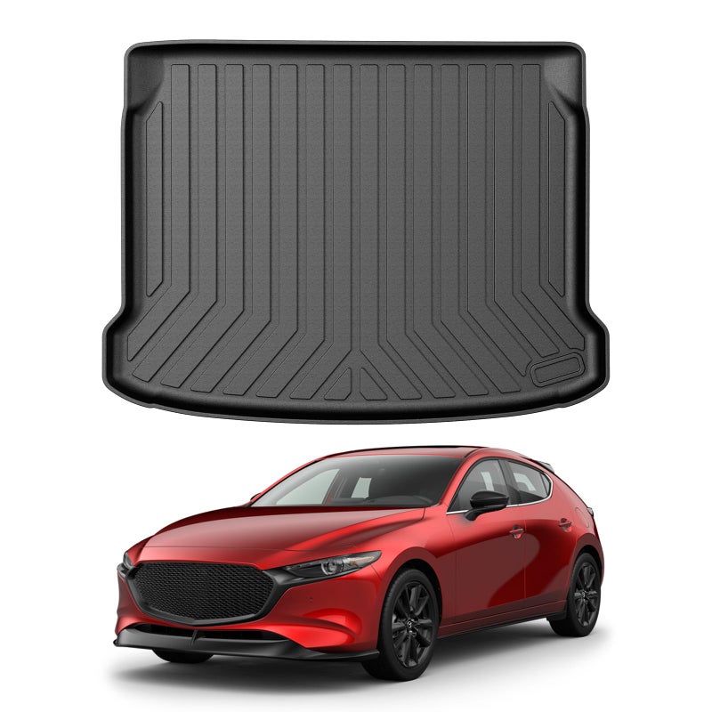 Mixsuper Custom Fit Cargo Liner for 20192023 Mazda 3 Hatchback Trunk Liner All Weather Rear Cargo Trunk Mat Does Not Fit Sedan Models Black