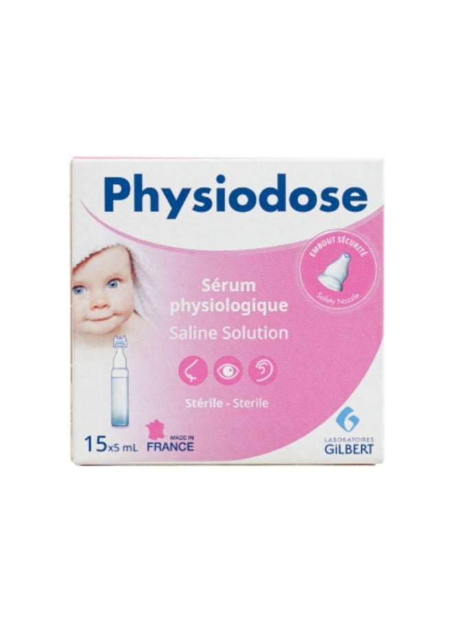 Gilbert Physiodose Physiological Saline Solution 15x5ml – Sterile Nasal & Eye Care