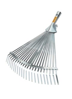 Epsilon Adjustable Rake- EPSGT1399/ for Quick Clean Up of Lawn and Yard, Garden, Leaf, Debris/ Less Bending, and Bigger Efficient Head, Ideal for Gardening and other Outdoor Uses Silver  - Image 1