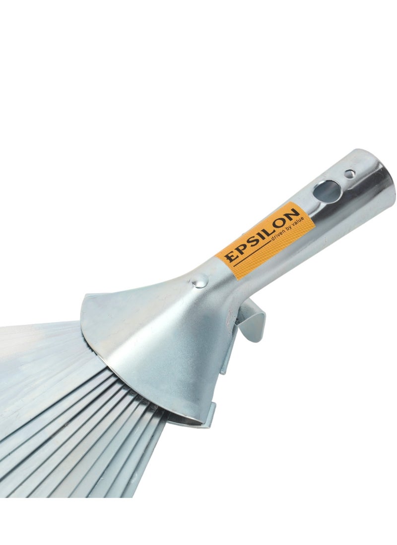 Epsilon - Adjustable Rake- EPSGT1399/ for Quick Clean Up of Lawn and Yard, Garden, Leaf, Debris/ Less Bending, and Bigger Efficient Head, Ideal for Gardening and other Outdoor Uses Silver - Image 1