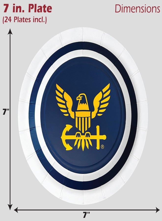 Havercamp U.S. NAVY 7 in. Party Plates (24-pack)! Includes 24 Round Dessert Plates in the Officially Licensed United States Navy Logo. - Image 2