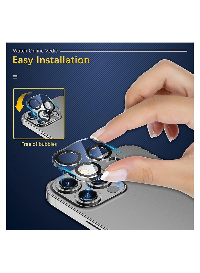 2-Pack Camera Protector for iPhone 14 Pro/14 Pro Max，HD Definition, Anti-Scratch, Ultra Thin Tempered Glass Camera Lens Screen Protector,Easy Installation - Image 4