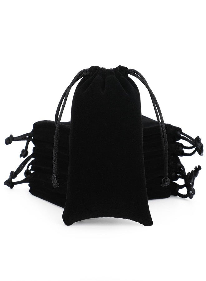 Tapleap Jewelry Bags, 12Pcs Black Velvet Coin Pouch, 3x4 Drawstring Bags, Wedding, St. Patrick's Day, For Wrapping Dnd Dice, Jewelry, Resin Runes, Mini Urns - Image 1