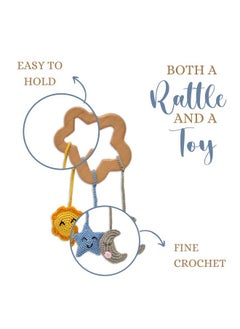 Happy Threads Happy Threads, Crochet Dolphin Rattle for Newborn,Babies, Soft Handmade Rattle Toys for Kids, Childsafe (BIS Certified)  - Image 3