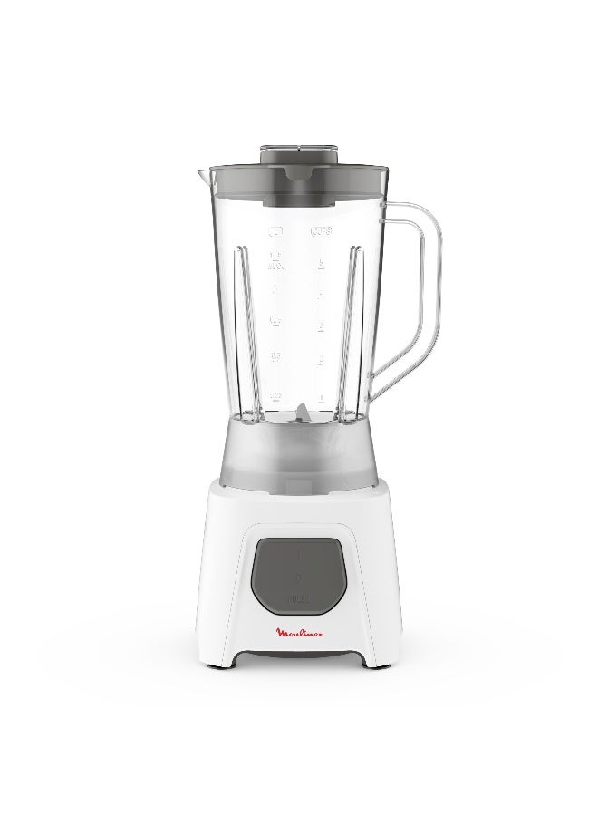Moulinex Blender | Blendeo+  Blender Smoothie Maker | Mixer | 2 Attachements | Ice Crush Technology | Duraforce Label | Durable Blending Performance | 1 Speed | Pulse Function | 2 Years Warranty 1.5 L 450 W LM2B3127 White / Gray - Image 2