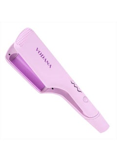 VODANA Professional Triple Flow Ceramic Hair Waver, Easy Beach Wave, Embedded, Light Double Barrel Wave Iron for Wide Deep Waves (1.25 inch, Lavender)