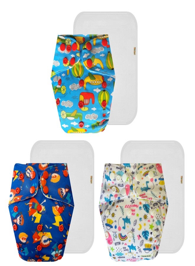 حفاضات دمبلدو القماشية الممتازة مع حشوة قطنية (عبوة من 3) | ملائمة ومريحة | تسمح بمرور الهواء | سهلة التنظيف | موثوق بها من قبل الأمهات | من 3 أشهر إلى 3 سنوات | مناسبة للأطفال من الجنسين - Image 1