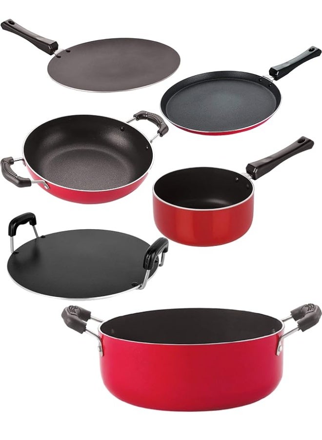 Nirlon Non Stick Combo Aluminium Cookware Set of 6 Pieces - Image 3