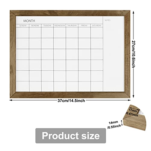 TORASO Dry Erase Monthly Calendar Board, Solid Pine Wood Frame Magnetic Whiteboard for Wall, Office/School/Home, Hanging Board 10.5"x 14.5"(YL-RB-2737-A) - Image 2