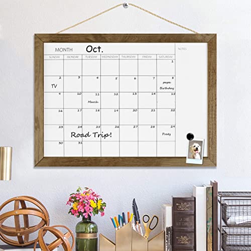 TORASO Dry Erase Monthly Calendar Board, Solid Pine Wood Frame Magnetic Whiteboard for Wall, Office/School/Home, Hanging Board 10.5"x 14.5"(YL-RB-2737-A) - Image 5