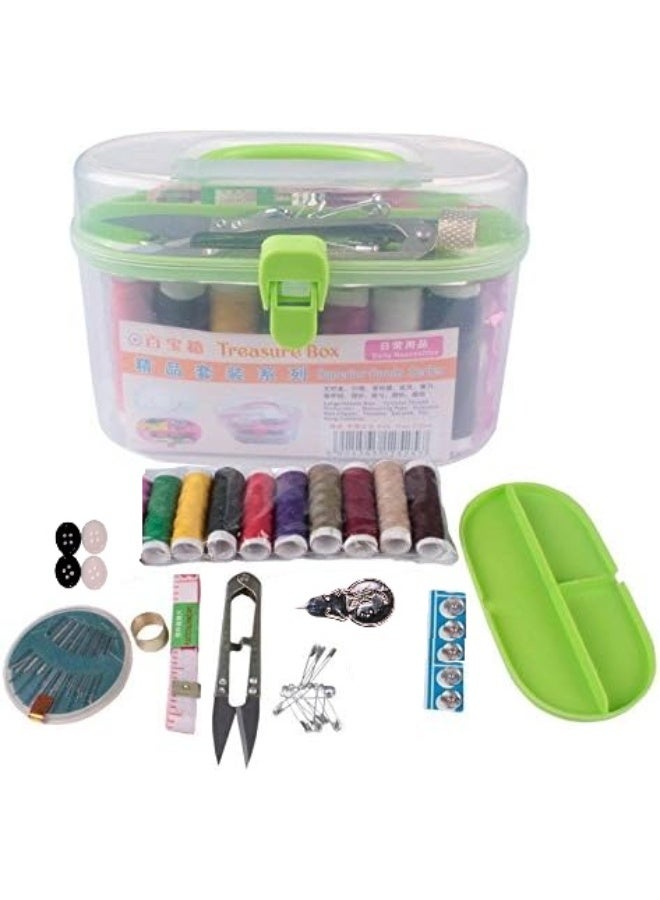 صندوق خياطة متعدد الوظائف، طقم أدوات إبر وغرز قماشية وأزرار، مجموعة من 46 قطعة تتضمن خيوطًا - متعدد الألوان - Image 2