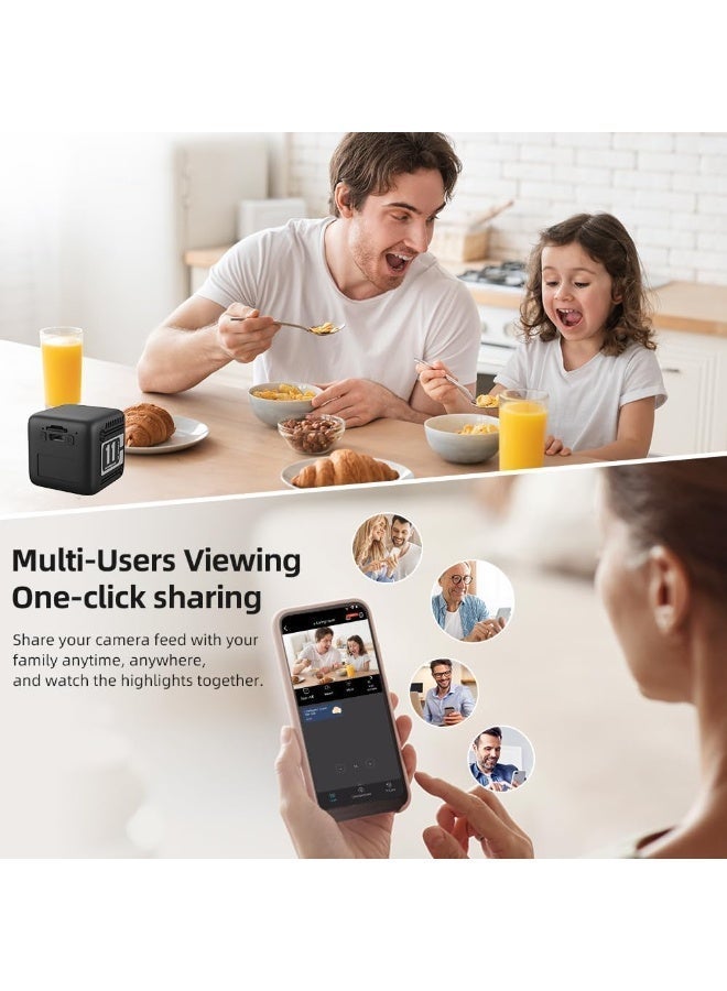 Arabest Mini Wireless Security Camera 1080P,1600mAh Battery,PIR Motion Detection & Night Vision for Home Security,Black - Image 2