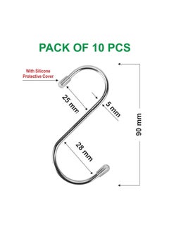 KEEPWELL KEEPWELL Stainless Steel SHook Set Kitchen Cutlery Hanging Hook Cup Hanger Hook Cloth Hanger Hook Bathroom Hook Set of 10 Pcs 10  - Image 2