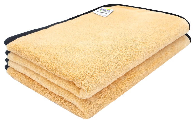 SOFTSPUN Microfiber Face & Hand Towel 2 Pc Beige Colour! Ultra Absorbent Super Soft & Lightweight Quick Drying for Men & Women Daily Use Unisex. - Image 1