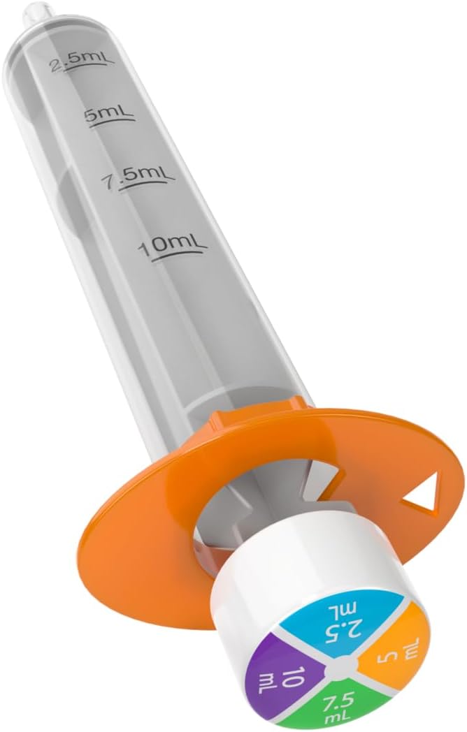 Ezydose Kids Baby Oral Syringe & Dispenser, True Easy Design for Liquid Medicine,Tylenol, Motrin, Easy to Administer, Accurate Dosing,10 mL/2 TSP Color Coded, BPA Free - Image 1