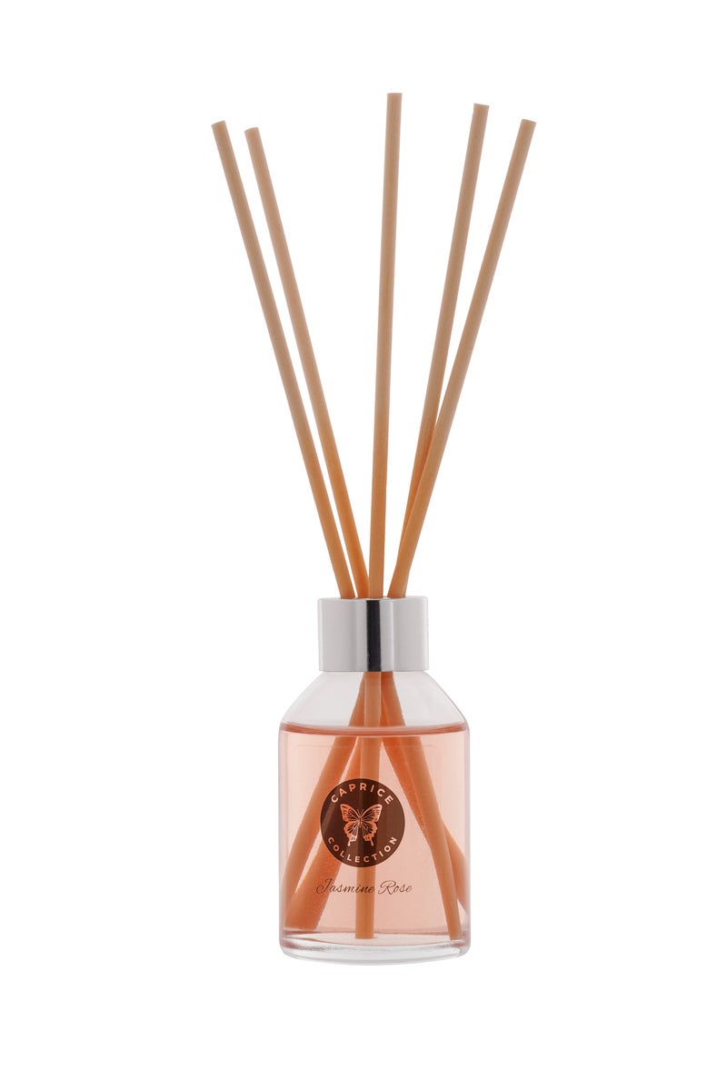 مجموعة كابريس معطر جو من القصب - عطر ورد الياسمين، غني بالزيوت العطرية، عطر يدوم طويلاً حتى 5 أسابيع، لا يسبب حرقًا ولا زيتًا، قابل للتحلل الحيوي، معطر جو للمنزل، 5 أعواد خشبية - Image 3