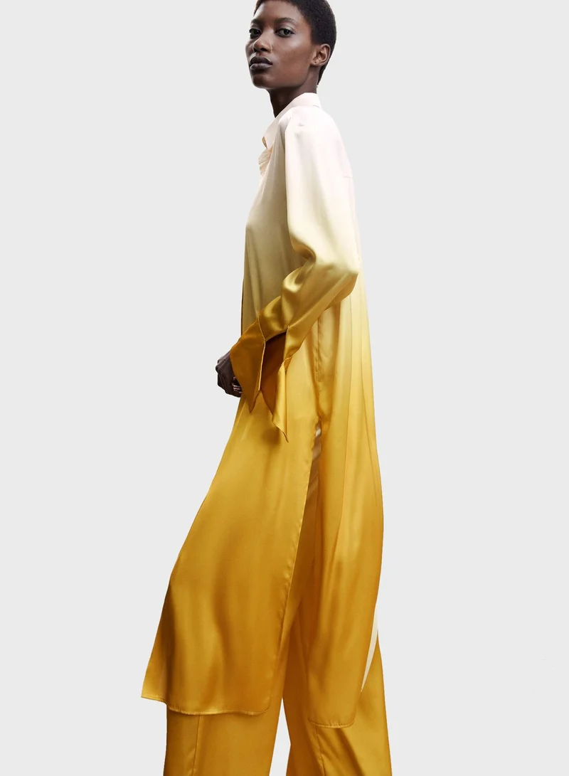 MANGO Ombre Button-Down Dress