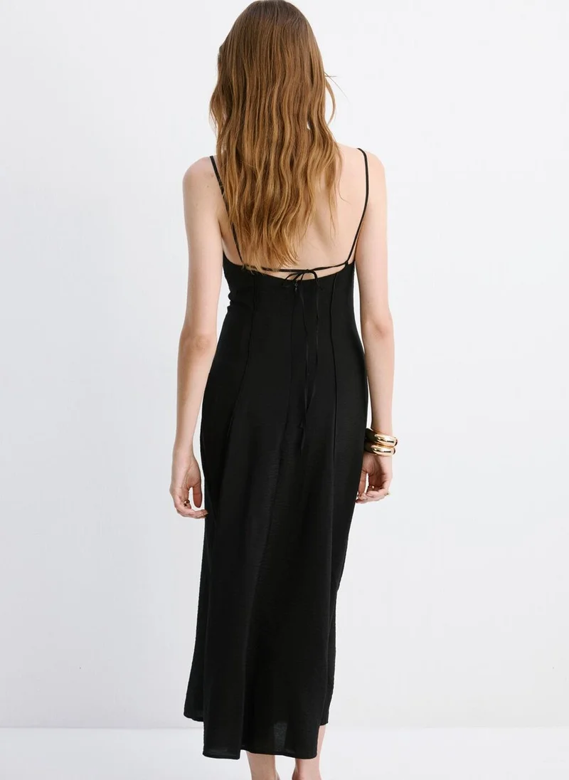 مانجو Midi dress with stitching details