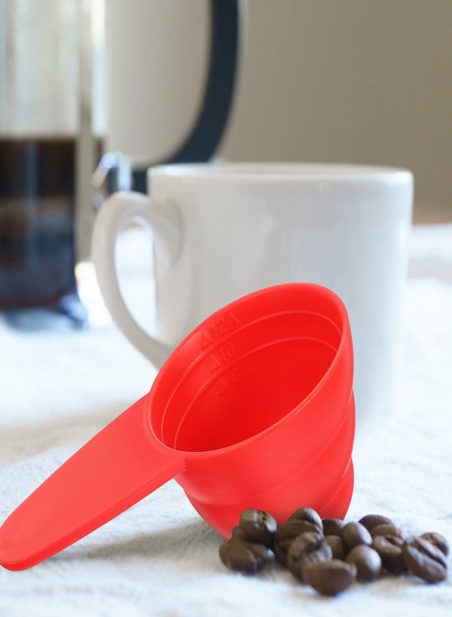 Garneck 5 Pcs 1/4 Cup Measuring Cup Plastic Measuring Spoons with Long Handle 1/4 Cup Coffee Scoop Red Measuring Cups for Coffee Tea Baking Home Kitchen Tools - Image 5