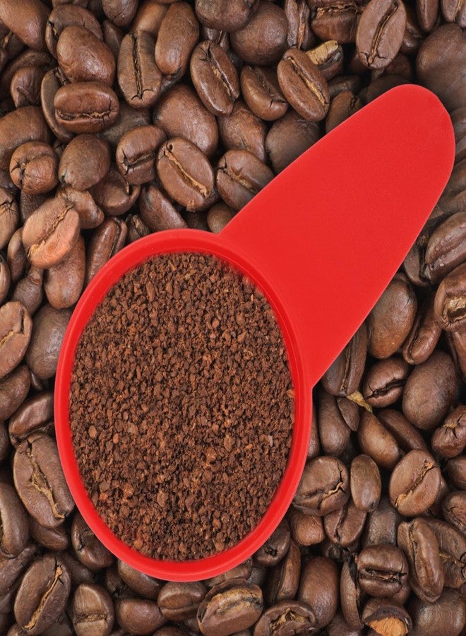 Garneck 5 Pcs 1/4 Cup Measuring Cup Plastic Measuring Spoons with Long Handle 1/4 Cup Coffee Scoop Red Measuring Cups for Coffee Tea Baking Home Kitchen Tools - Image 3