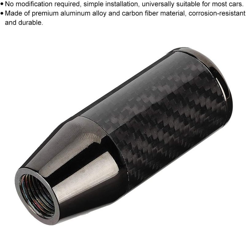 Aluminum Alloy Carbon Car Knob, Manual Gear Stick Knob Head, Auto Shifter with Hand Feel, No Modification Required for Most Cars, - Image 2