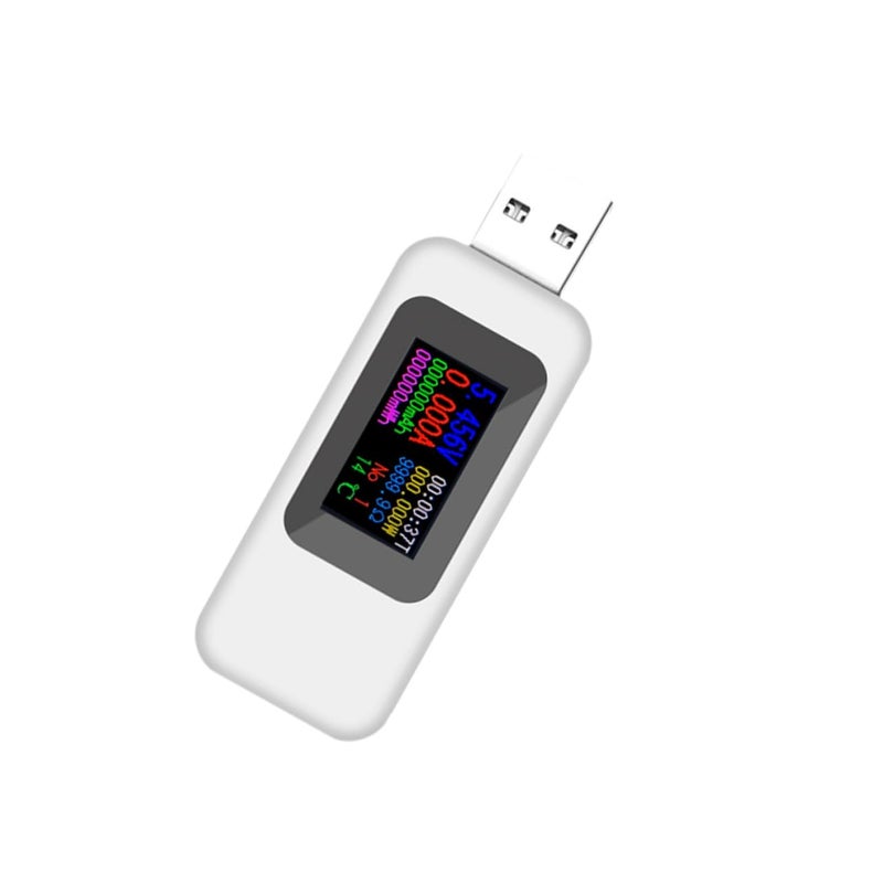 USB Voltage Tester Multimeter Voltmeter Ammeter Detector Portable White Capacity Monitor - Image 2