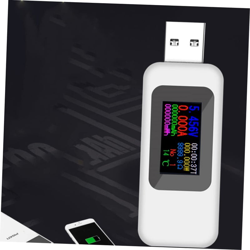 USB Voltage Tester Multimeter Voltmeter Ammeter Detector Portable White Capacity Monitor - Image 4