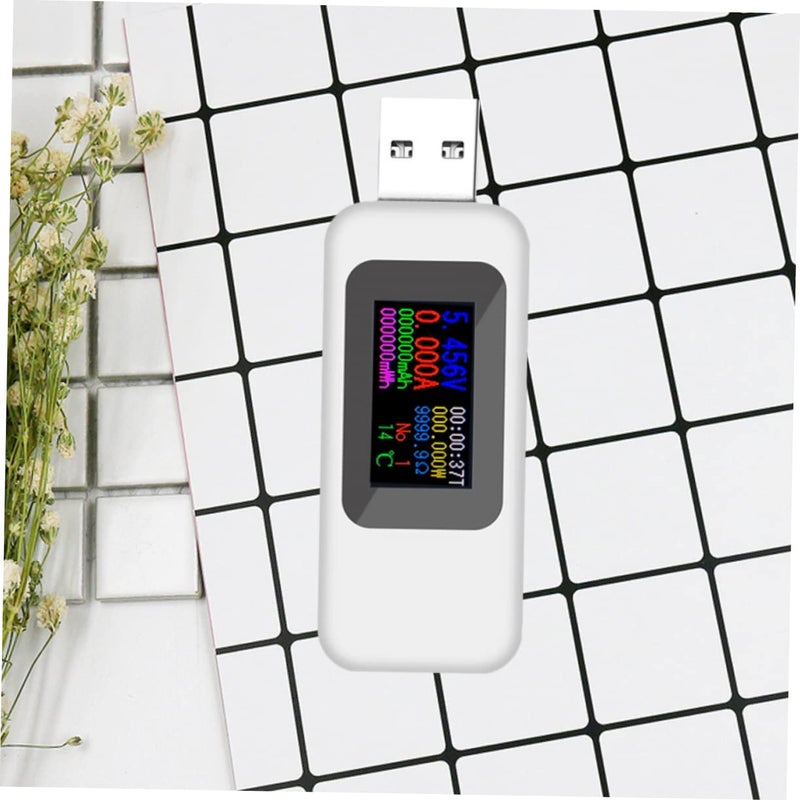 USB Voltage Tester Multimeter Voltmeter Ammeter Detector Portable White Capacity Monitor - Image 3